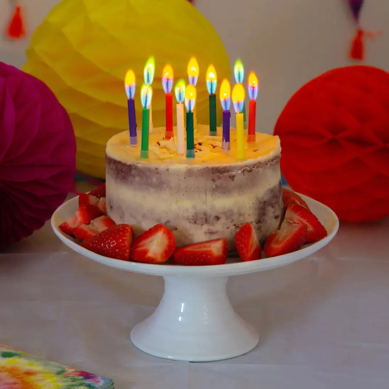 Talking Tables Colored Flame Birthday Candles - 12 pack- Greeting Cards