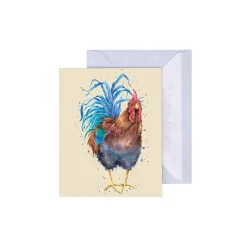 Wrendale Designs 'Colors of the Rainbow' Cockerel Enclosure Card- Greeting Cards