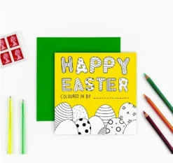 Yeti Colouring In "Happy Easter" Card- Greeting Cards|Crafts