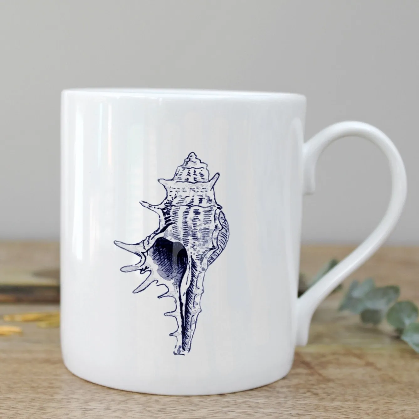 Toasted Crumpet Conch Bone China Mug Boxed- Seaside