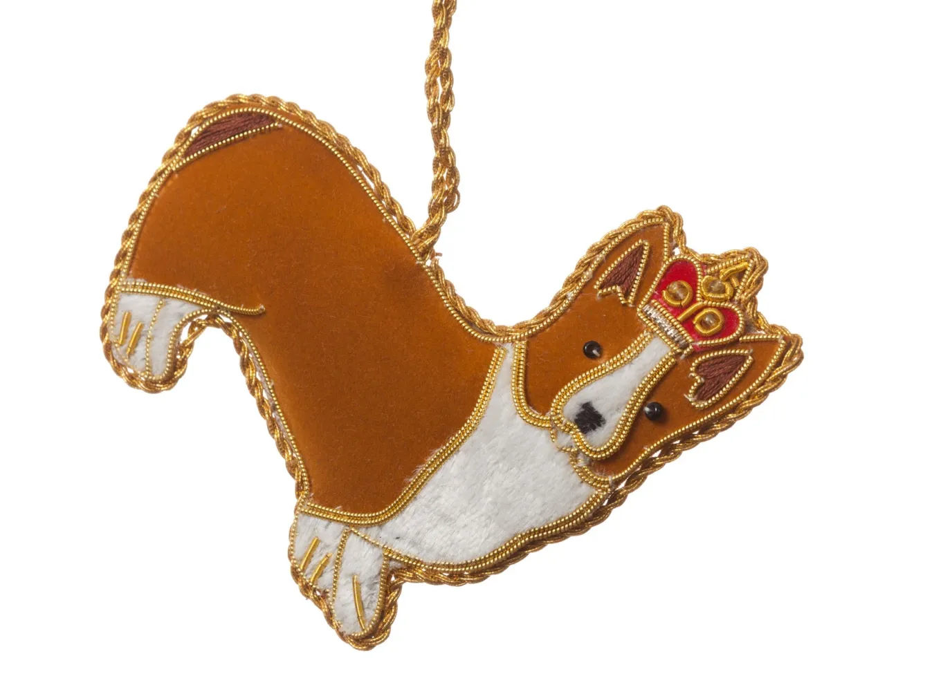 St. Nicolas Corgi with Crown Decoration- Royal|Christmas Decorations