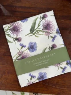 Sophia Davenport Cornflower and Knapweed Linen Union Tea Towel- Tea|Tea Towels