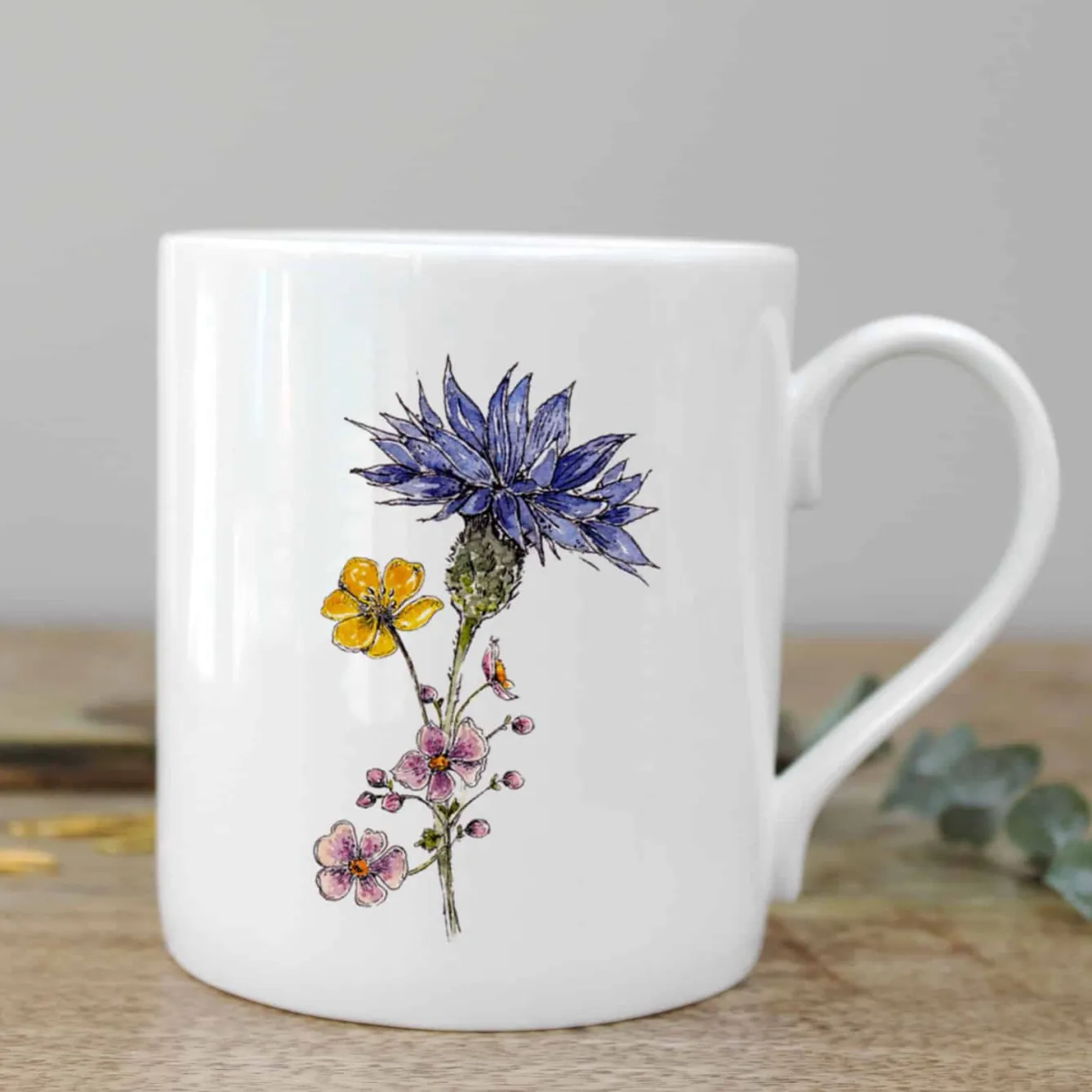 Toasted Crumpet Cornflower Bone China Mug Boxed- Flowers & Garden