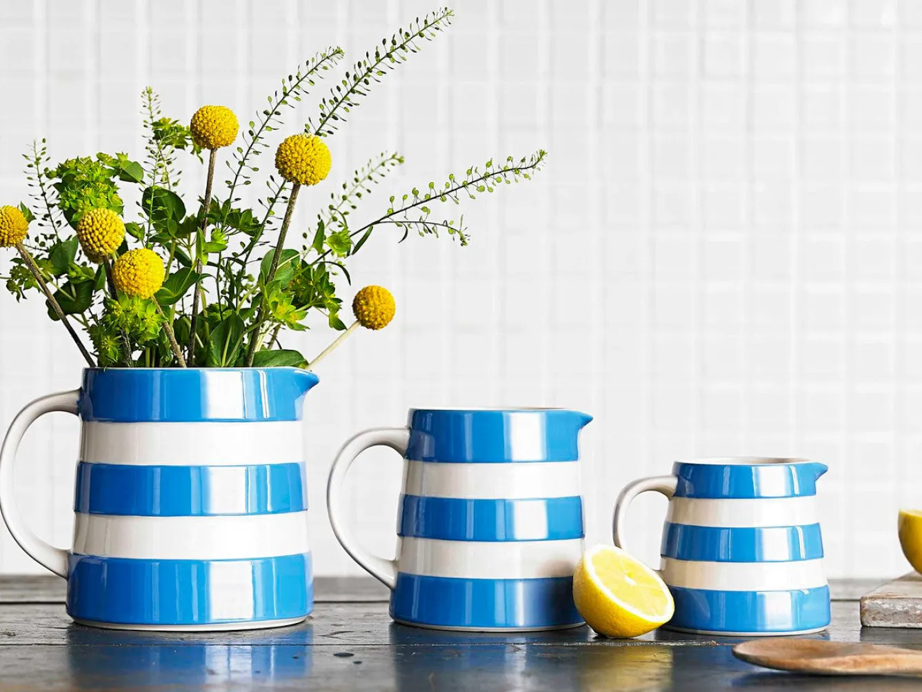 Cornishware Large Dreadnought Jug- Jugs