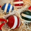 Cornishware Striped Baubles- Seasonal Decor