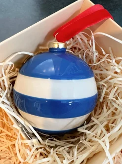Cornishware Striped Baubles- Seasonal Decor