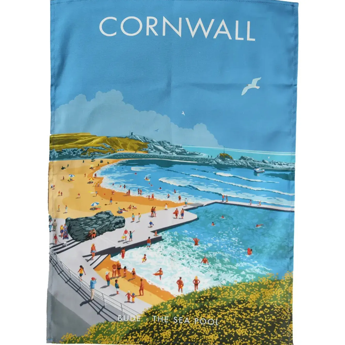 Town Towels Cornwall - Bude Sea Pool Tea Towel- Tea|Tea Towels