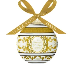 Halcyon Days Coronation Gold Bone China 3" Bauble- Royal