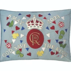 Jan Constantine Coronation Party Pillow - Duck Egg Blue- Royal|Pillows & Throws