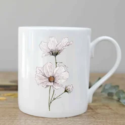 Toasted Crumpet Cosmos Bone China Mug Boxed- Flowers & Garden