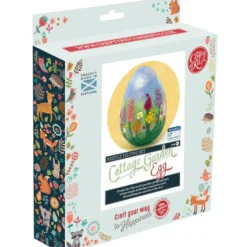 The Crafty Kit Co. Cottage Garden Egg Needle Felting Kit- Easter|Crafts
