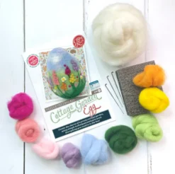 The Crafty Kit Co. Cottage Garden Egg Needle Felting Kit- Easter|Crafts