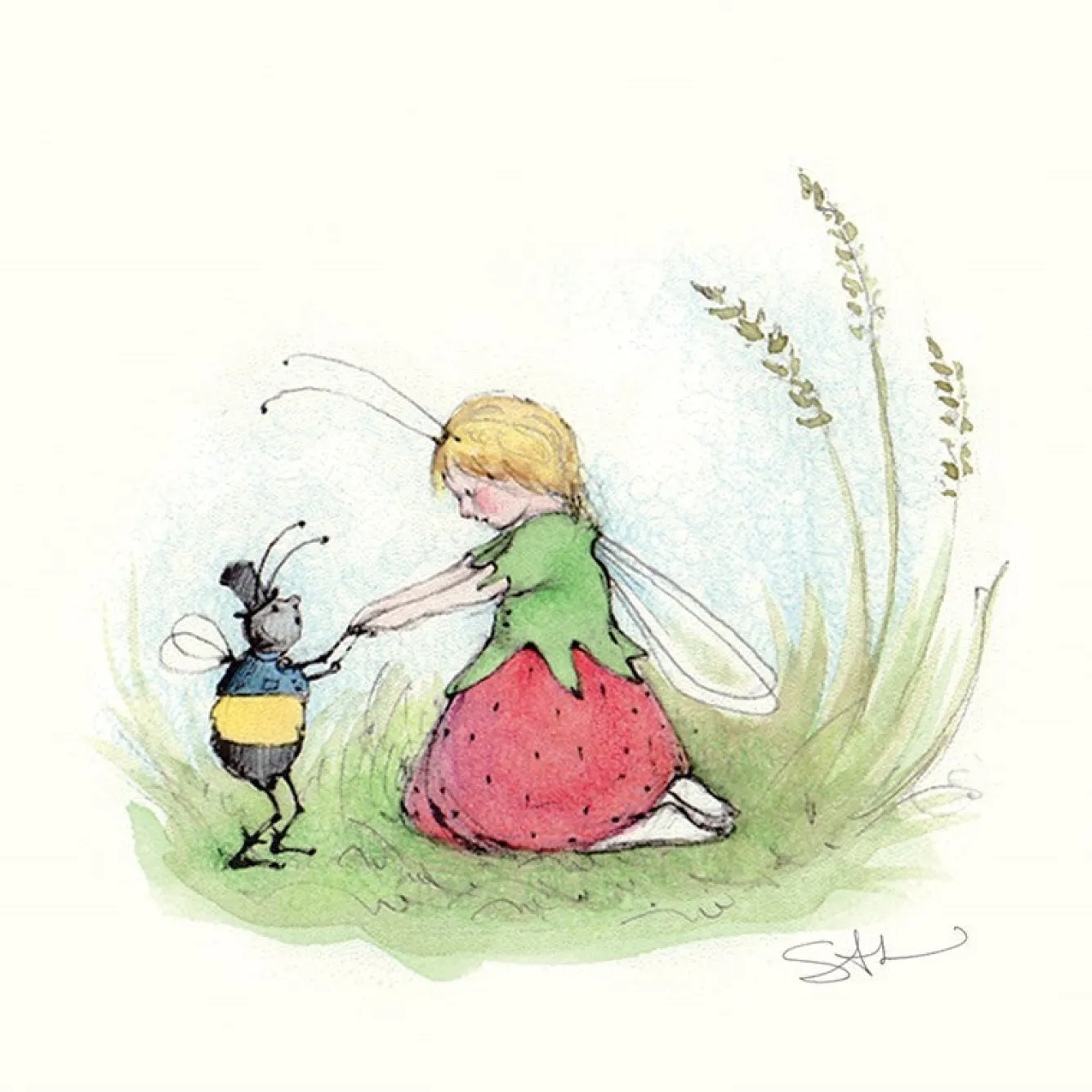 Moongazer Cards Cottage Garden Faeries Greeting Card- Greeting Cards
