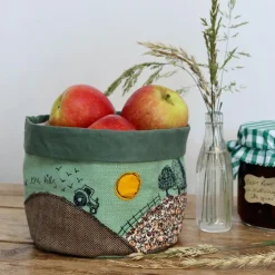 Poppy Treffry Country Life Embroidered Art Pot- Storage|Art
