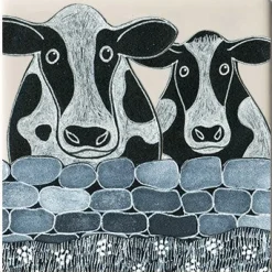 Moorland Pottery Cows Over Wall Coaster by- Tea|Coasters