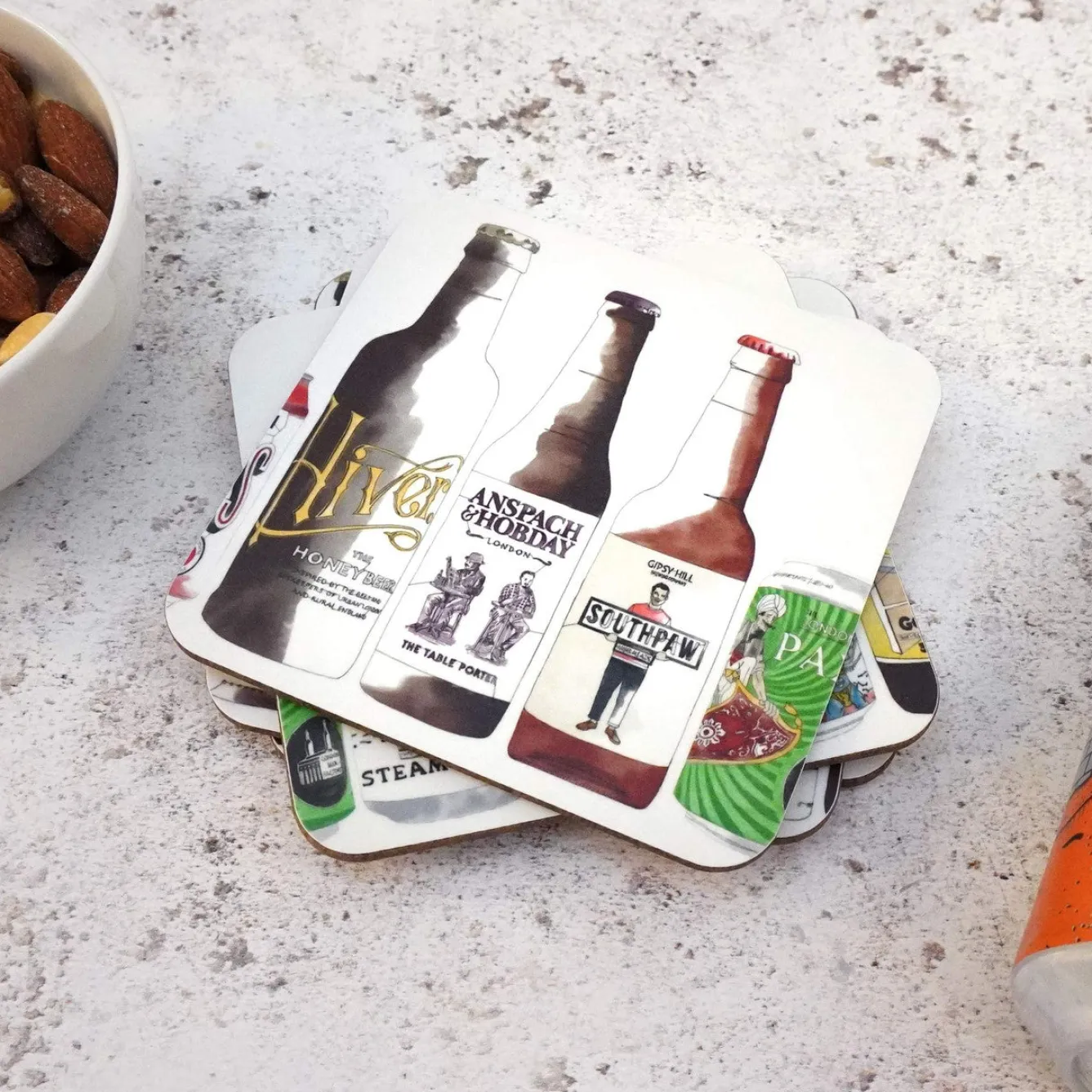 Corinne Alexander Craft Beer Coaster Set by- Father's Day|Coasters