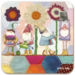 Emma Ball Crafting Gnomes Coaster- Tea|Coasters