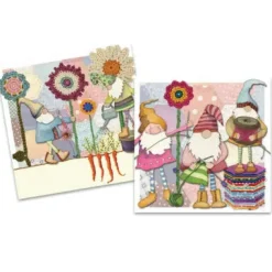 Emma Ball Crafting Gnomes pack of 10 Mini Notecards- Stationery|Greeting Cards