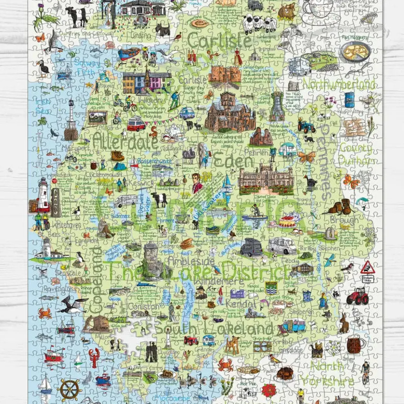 GB Jigsaws Ltd Cumbria & the Lake District Map 1000 Piece Jigsaw Puzzle- Puzzles
