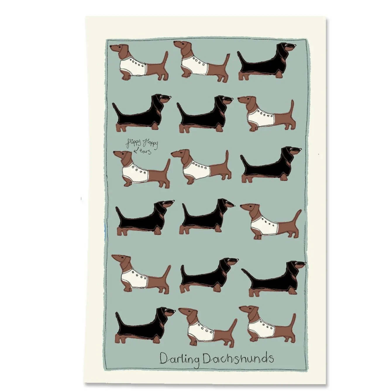 Poppy Treffry Dachshunds Tea Towel- Tea|Tea Towels