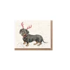 Wrendale Designs Dachshund Through the Snow Enclosure Card- Christmas Cards