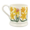 Emma Bridgewater Daffodil Hand-Stamped 1/2 Pint Mug- Flowers & Garden
