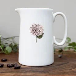 Toasted Crumpet Dahlia Bone China Half Pint Jug- Jugs