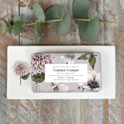 Toasted Crumpet Dahlia China Rectangular Soap Dish- Soaps & Lotions