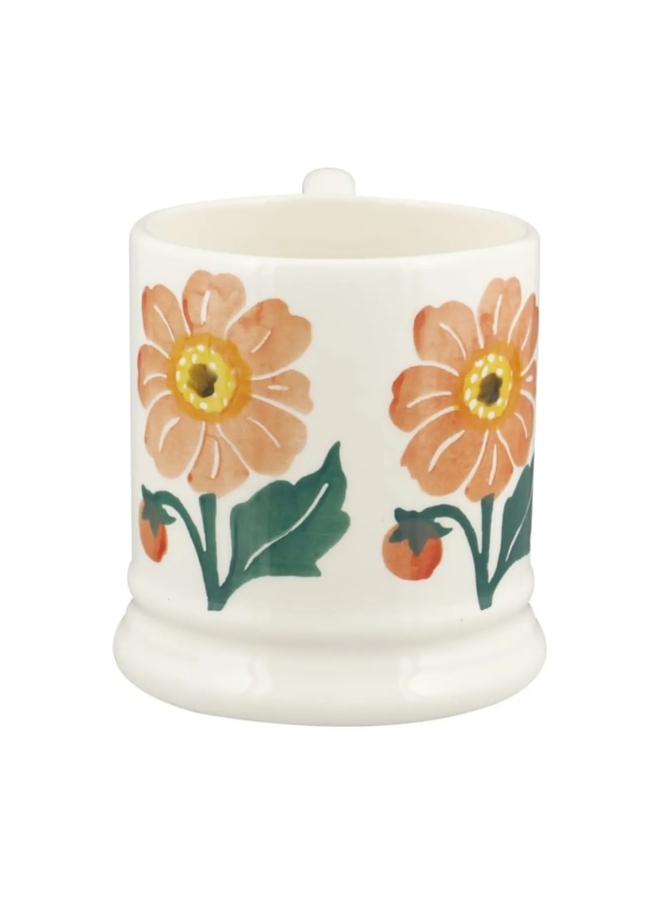 Emma Bridgewater Dahlia Hand-Stamped 1/2 Pint Mug- Flowers & Garden
