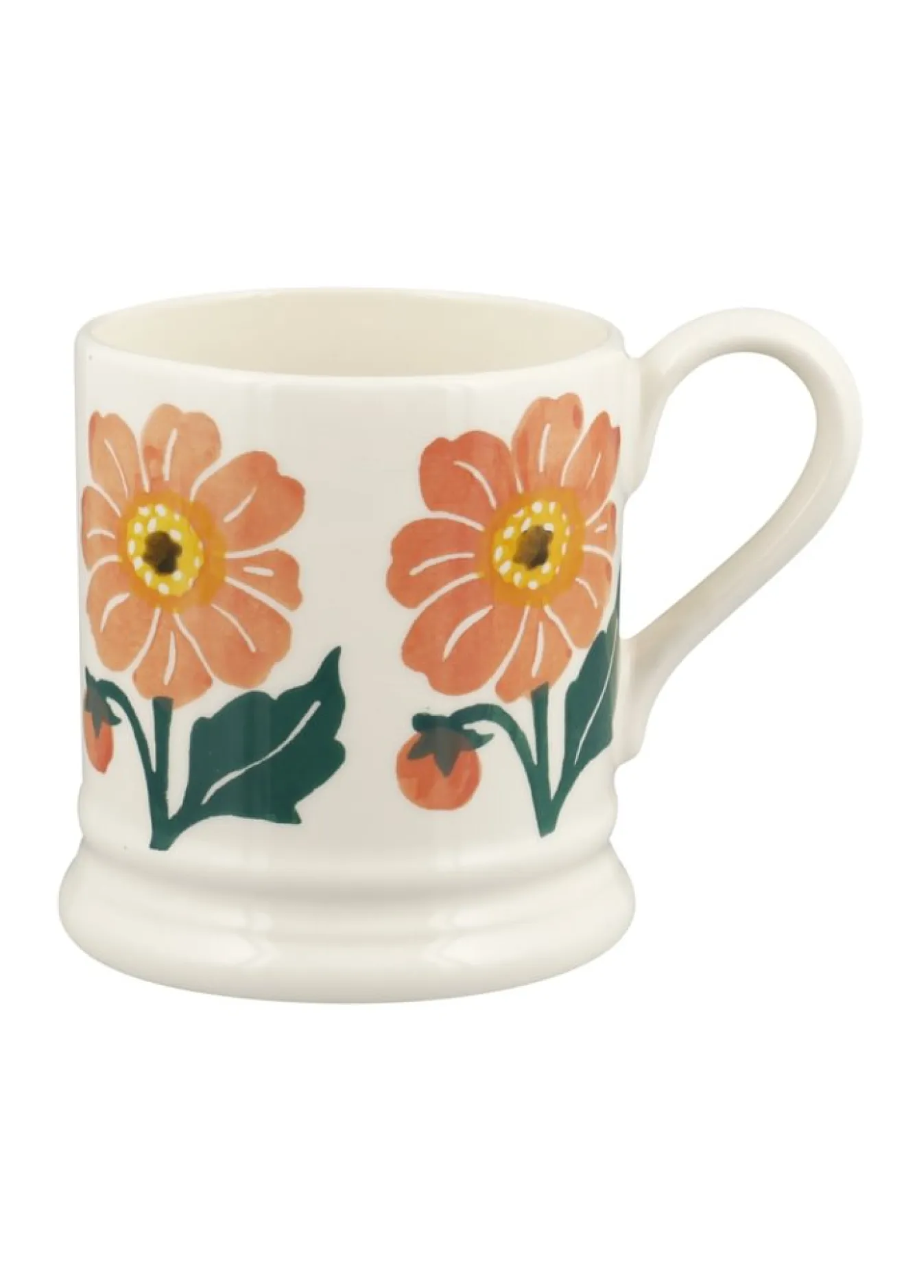 Emma Bridgewater Dahlia Hand-Stamped 1/2 Pint Mug- Flowers & Garden