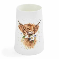 Wrendale Designs 'Daisy Coo' Cow Bone China Vase- Vases|Animals
