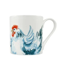 Jane Abbott Designs Dancing Hen Bone China Mug- Tea|Chickens