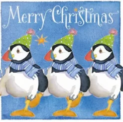 Emma Ball Dancing Puffins Pack of 6 Christmas Cards- Christmas Cards|Christmas