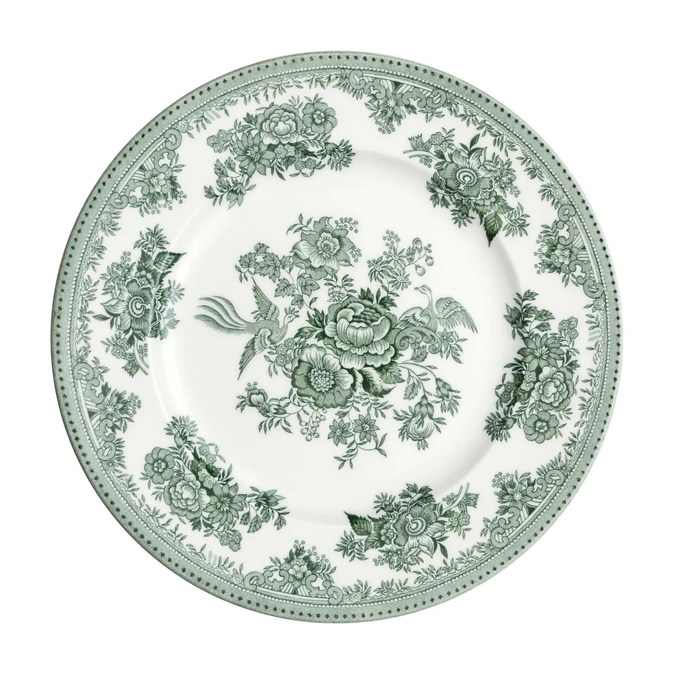Burleigh Dark Green Asiatic Pheasant Medium Plate 8 3/4 in- Plates