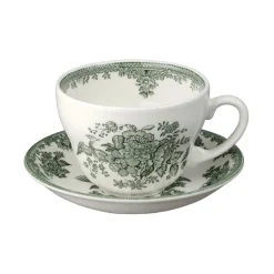 Burleigh Dark Green Asiatic Pheasants Breakfast Cup and Saucer- Tea|Teacups