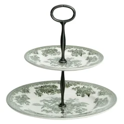 Burleigh Dark Green Asiatic Pheasants 2 Tier Cake Stand- Serving Plates & Boards|Plates