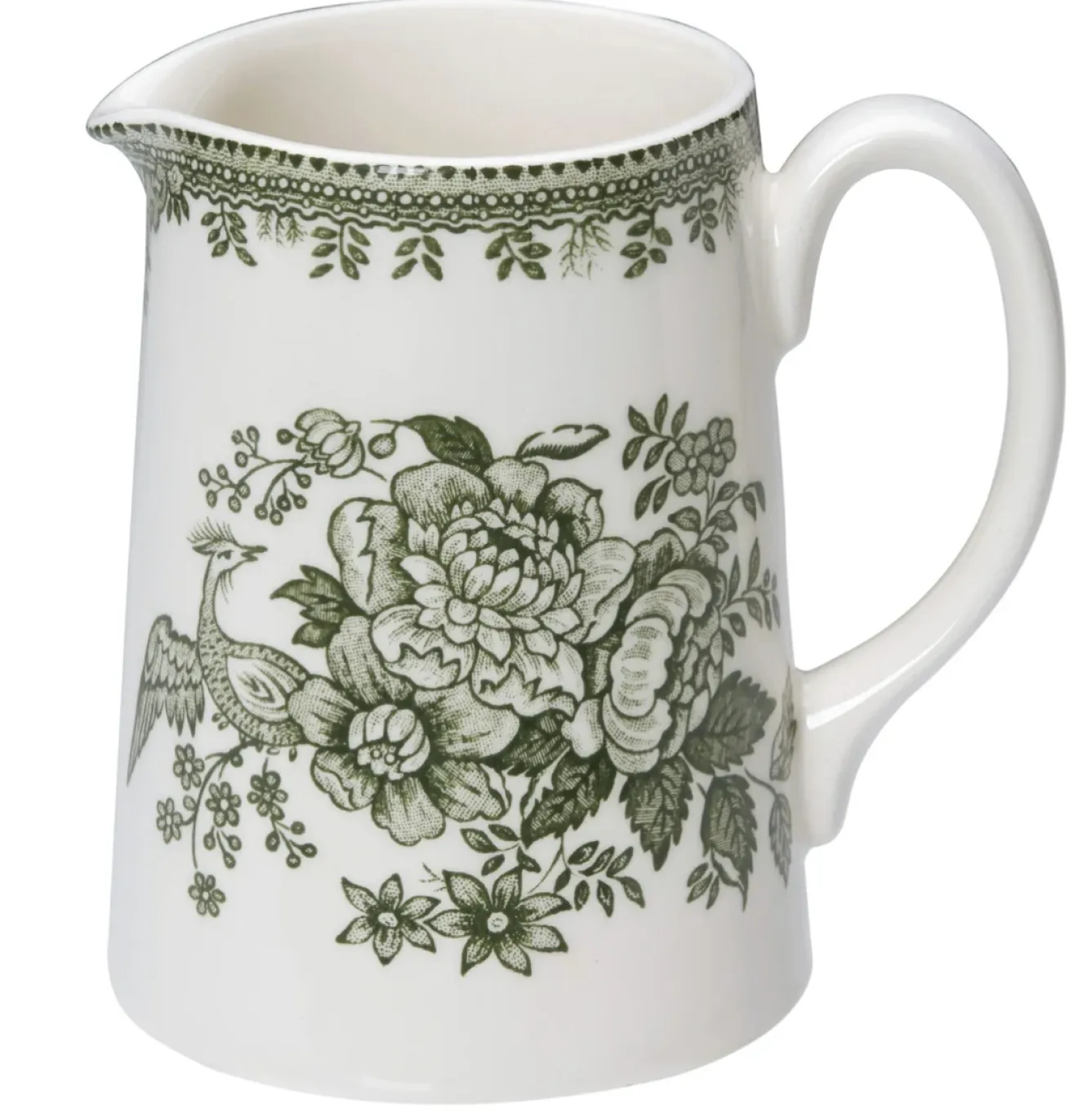 Burleigh Dark Green Asiatic Pheasants Small Tankard Jug- Jugs