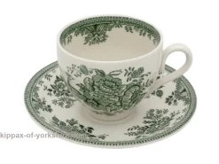 Burleigh Dark Green Asiatic Pheasant Teacup and Saucer- Tea|Teacups