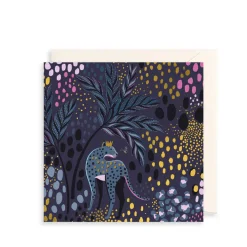 The Art File Dark Spotted Cheetah Greeting Card by Sara Miller- Greeting Cards