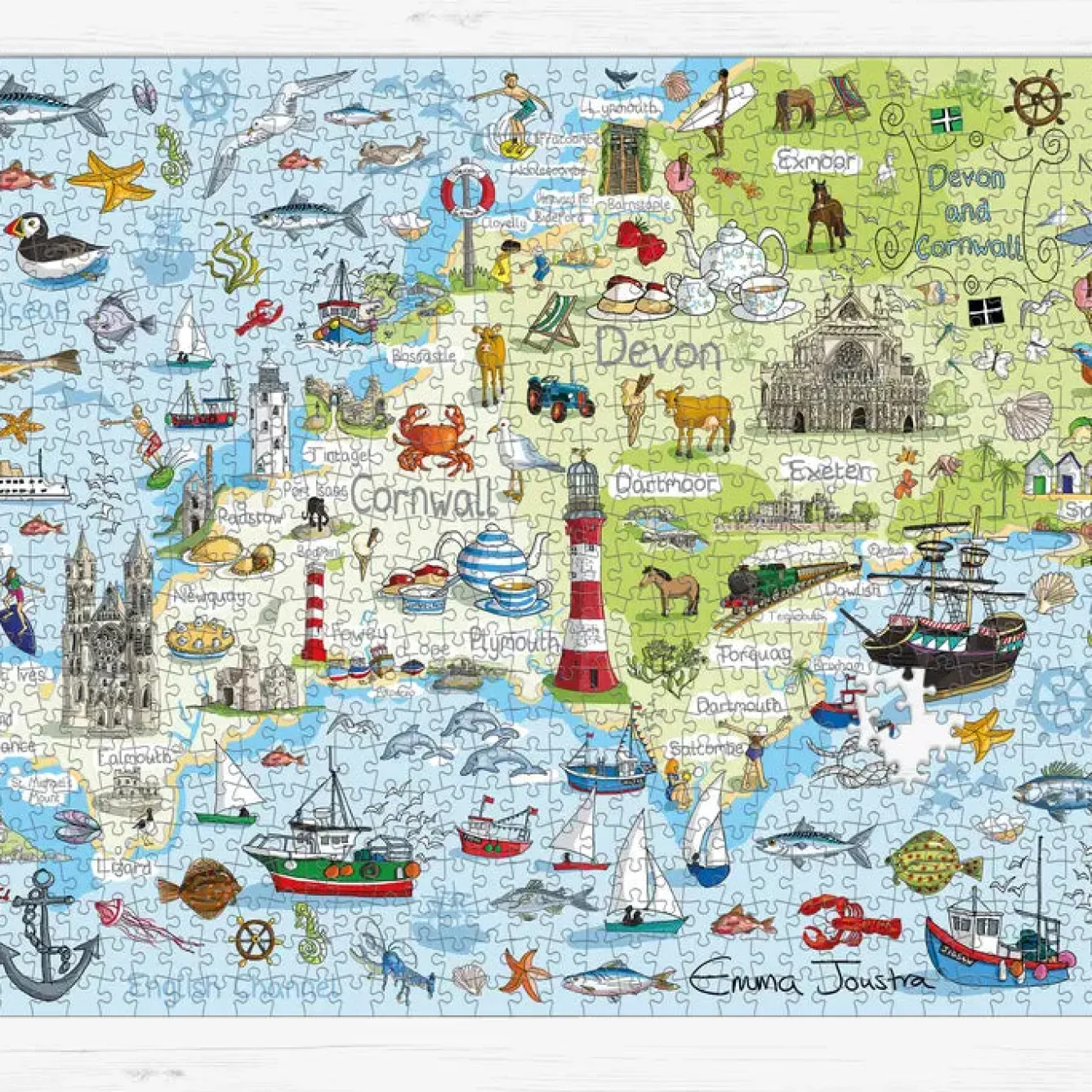 GB Jigsaws Ltd Devon & Cornwall 1000 Piece Jigsaw Puzzle- Puzzles