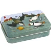Emma Ball Diving Puffins Hinged Small Rectangular Tin- Seaside|Storage