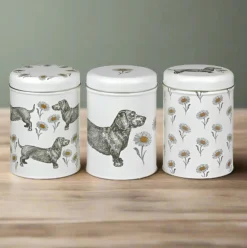Thornback & Peel Dog & Daisy Set of 3 Round Caddies- Storage Caddies|Storage