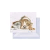 Wrendale Designs 'Dog and Catnap' Bassett Hound and Cat Enclosure Card- Greeting Cards