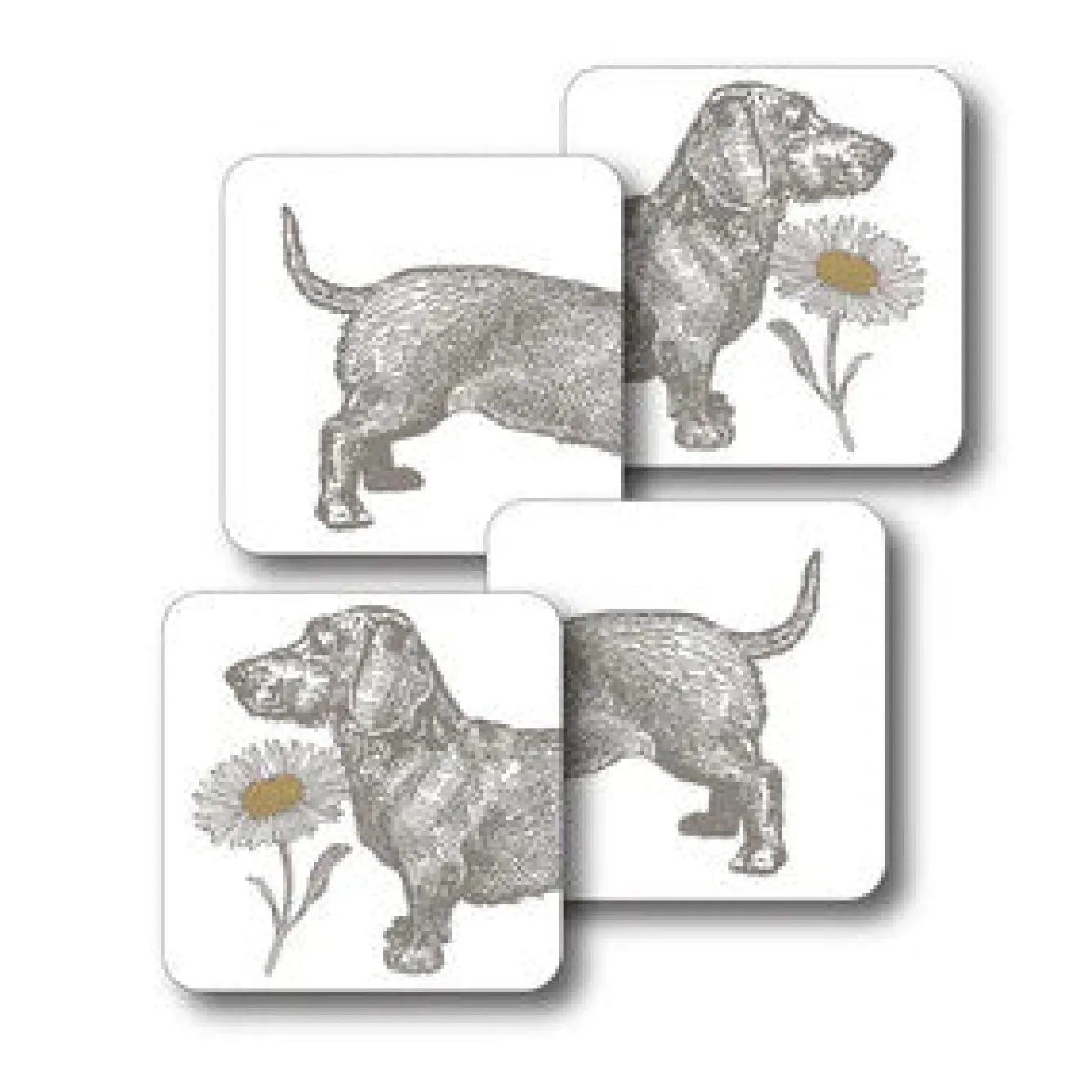 Thornback & Peel Dog and Daisy Set of 4 Coasters- Melamine|Coasters