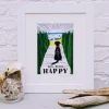 Lucky Lobster Dog + Beach = Happy Print Framed- Art