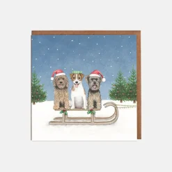 Lottie Murphy Dogs & Sleigh Christmas Card- Christmas Cards|Christmas