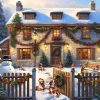 All Jigsaw Puzzles Dogs in a Christmas Cottage Garden 1000 Piece Jigsaw Puzzle- Puzzles