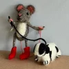 Sew Heart Felt Dog Walker Felt Mouse with Spaniel- Children