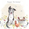 Paper Shed Design Dog With Chickens "Happy Birthday" Greetings Card- Greeting Cards
