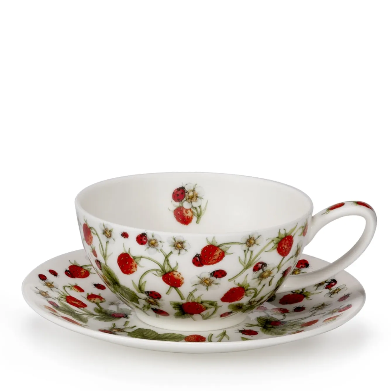 Dunoon Dovedale Strawberry Teacup & Saucer- Tea|Teacups